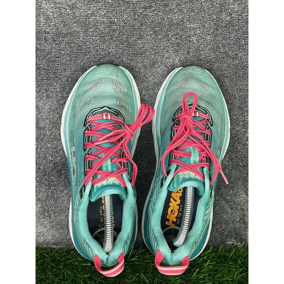 HOKA One One Bondi 6 Women’s Running Shoes Size 8 Teal Pink - Picture 5 of 8